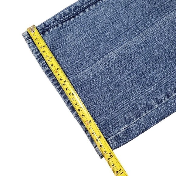 Seven7 Y2K Straight Leg Jeans Womens 20x31 Denim Medium Wash Embroidered Pockets - Picture 12 of 12